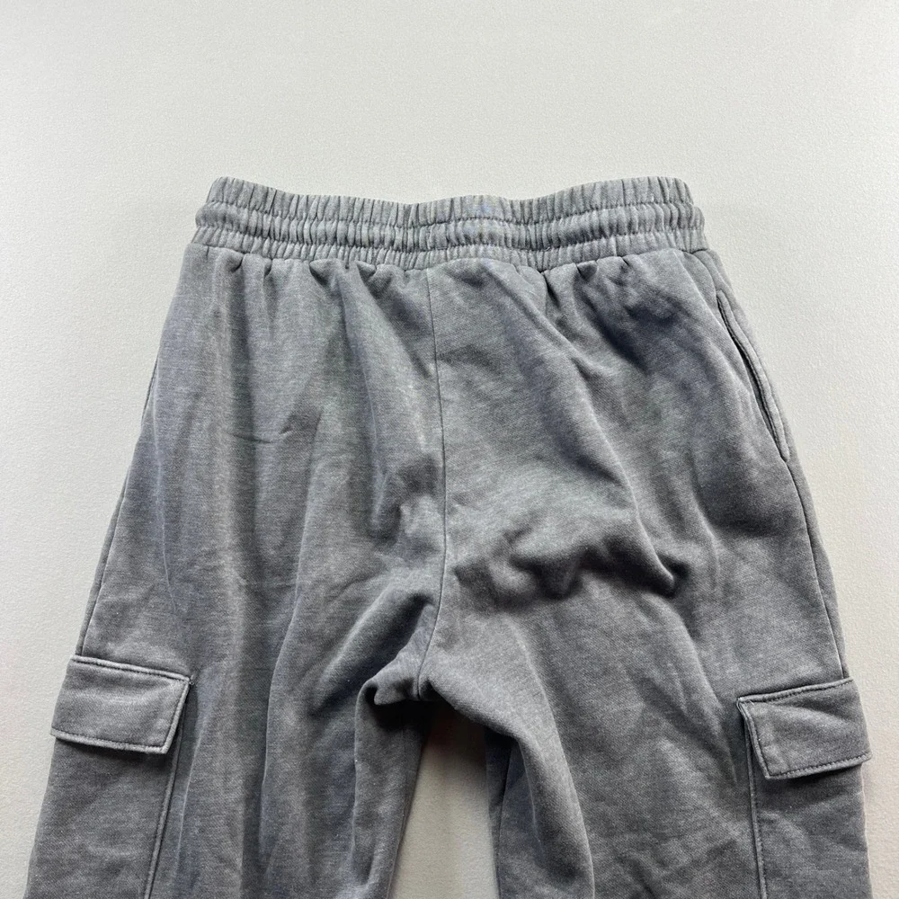 No Boundaries Sweatpants Womens S (4-6) Heather Gray Fleece Lined Cargo Pockets
